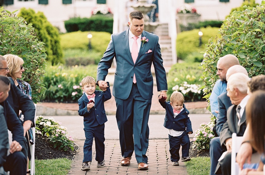 Outdoor wedding ceremony at Pen Ryn Estate wedding.