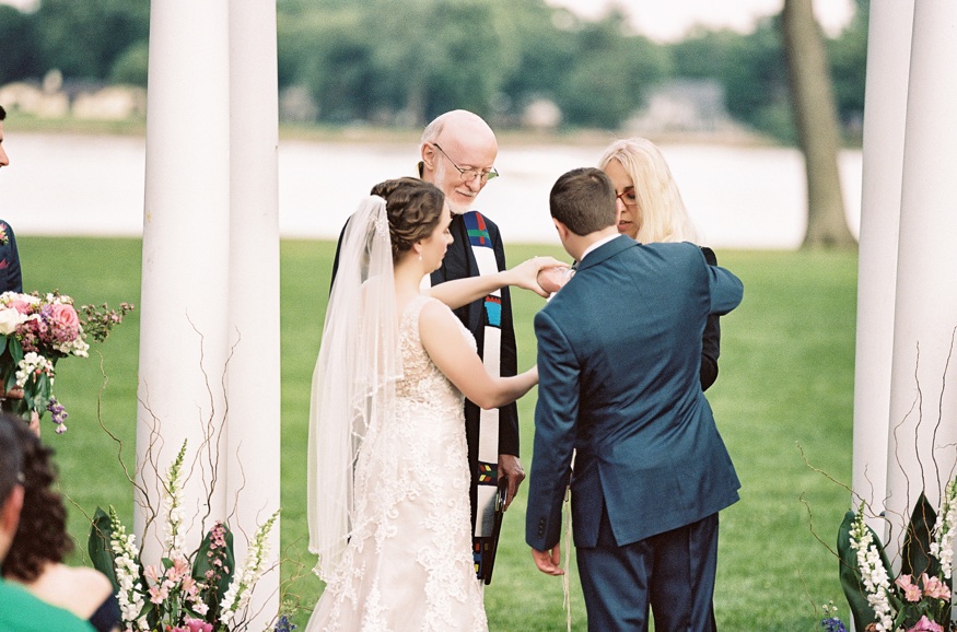 Outdoor wedding ceremony at Pen Ryn Estate wedding.