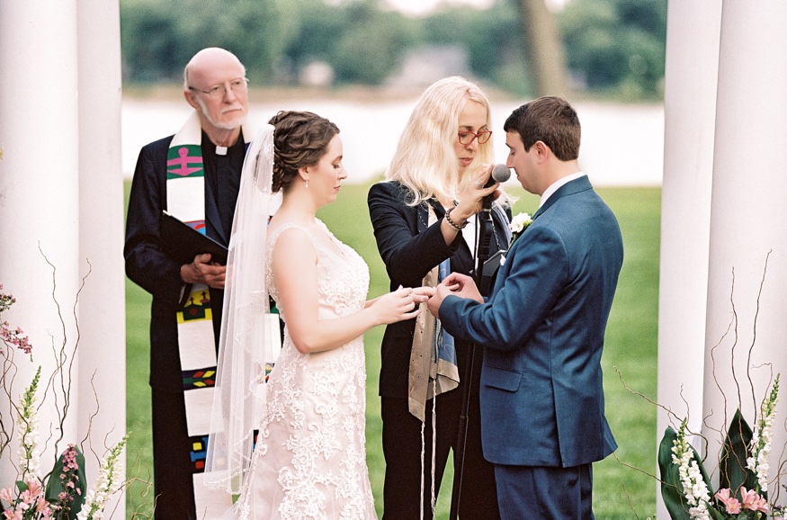 Outdoor wedding ceremony at Pen Ryn Estate wedding.