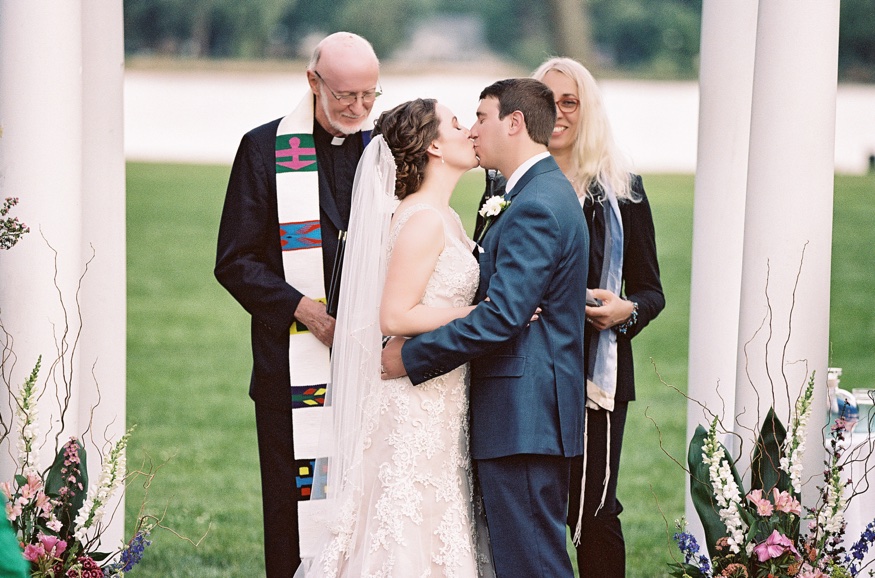 Outdoor wedding ceremony at Pen Ryn Estate wedding.