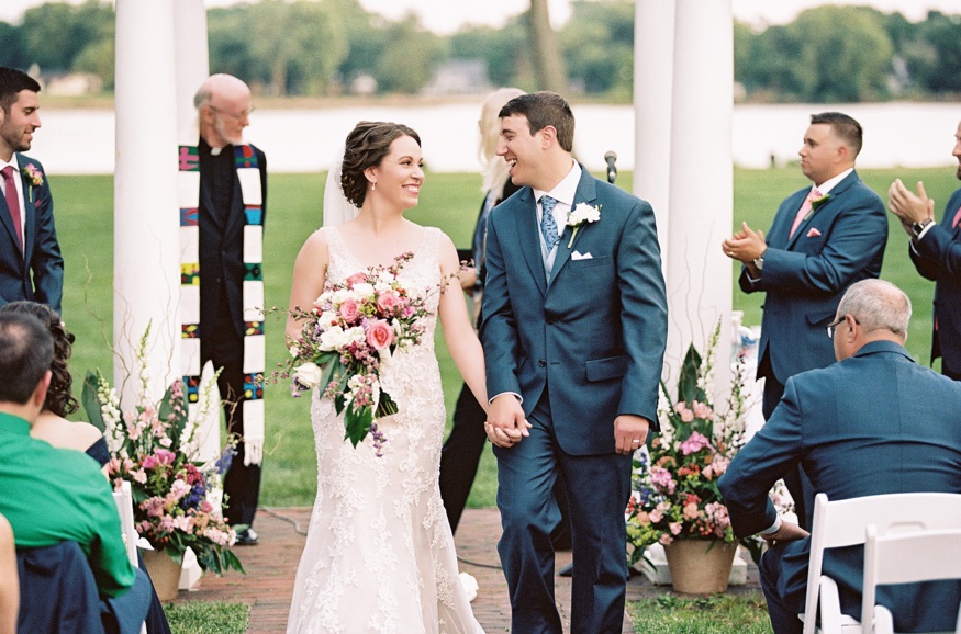 Outdoor wedding ceremony at Pen Ryn Estate wedding.