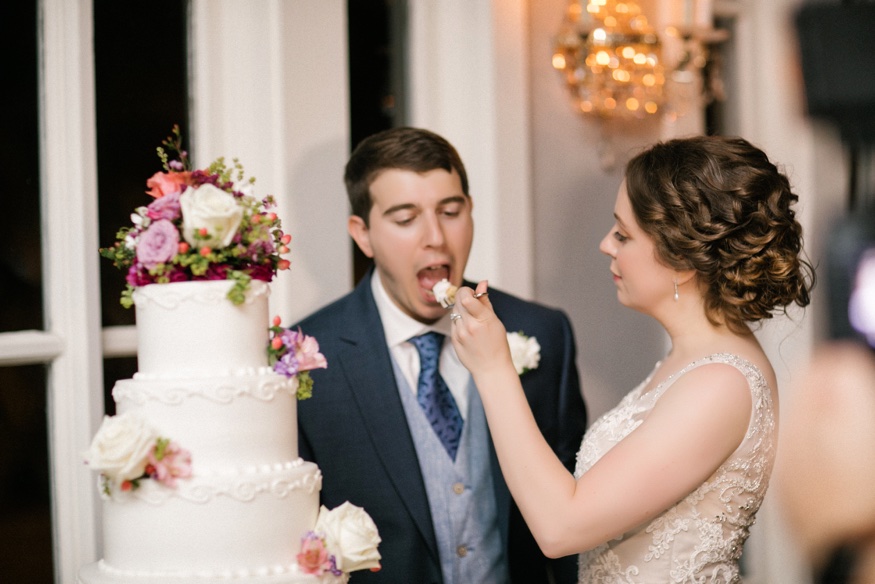 Cake cut at Pen Ryn wedding.