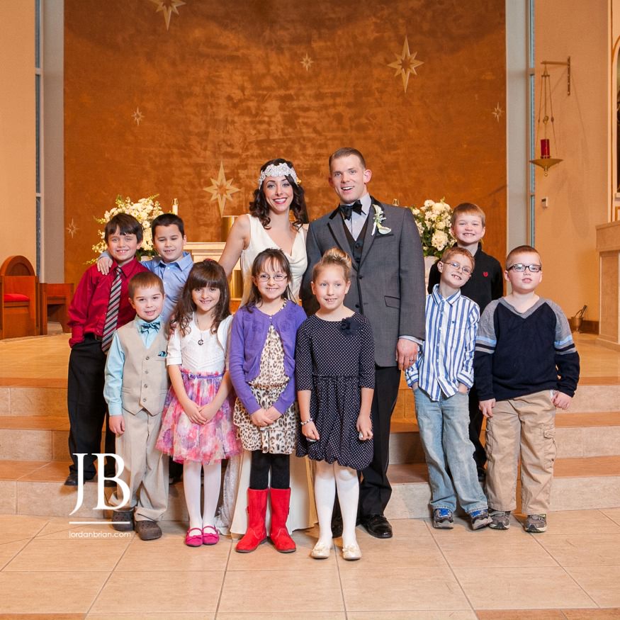 Family formal photographs inside Saint Gregory the Great church