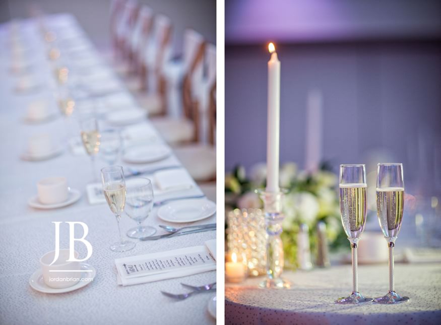 Toasts during the winter wedding reception at Stone Terrace