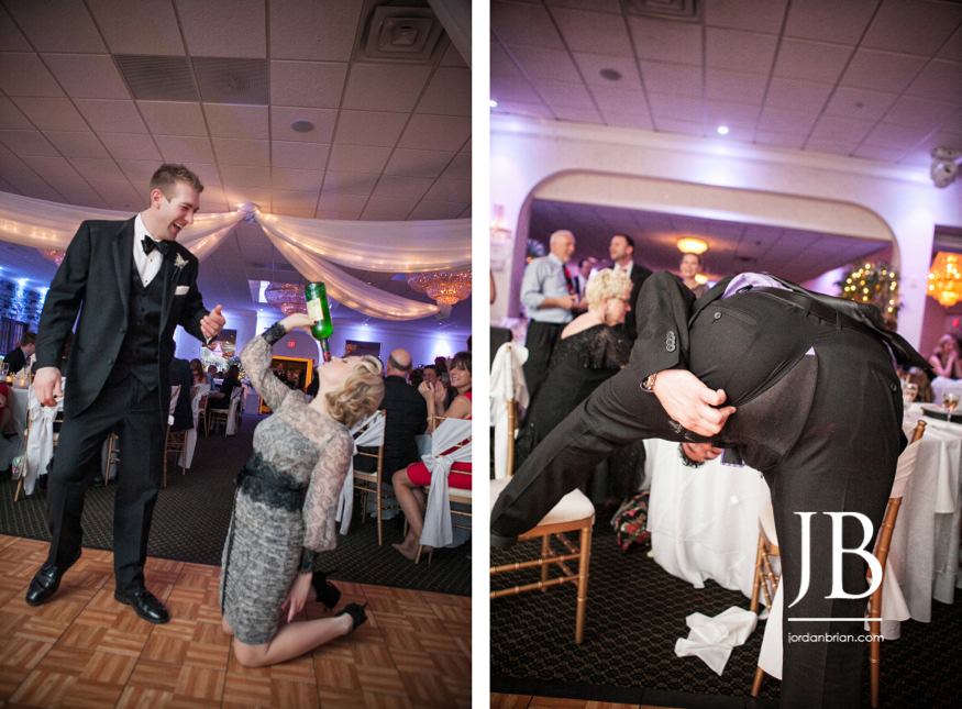 Guests celebrating at Francesca and Michael's Stone Terrace reception