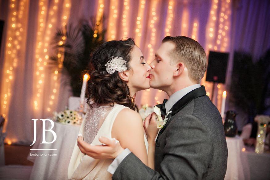 Francesca and Michael dancing at their winter wedding reception