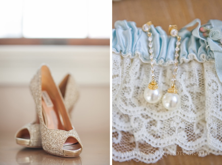 bride's earrings at ocean city wedding