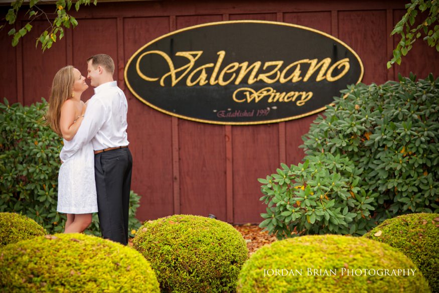 Gina and Ryan engagement portrait at Valenzano Winery