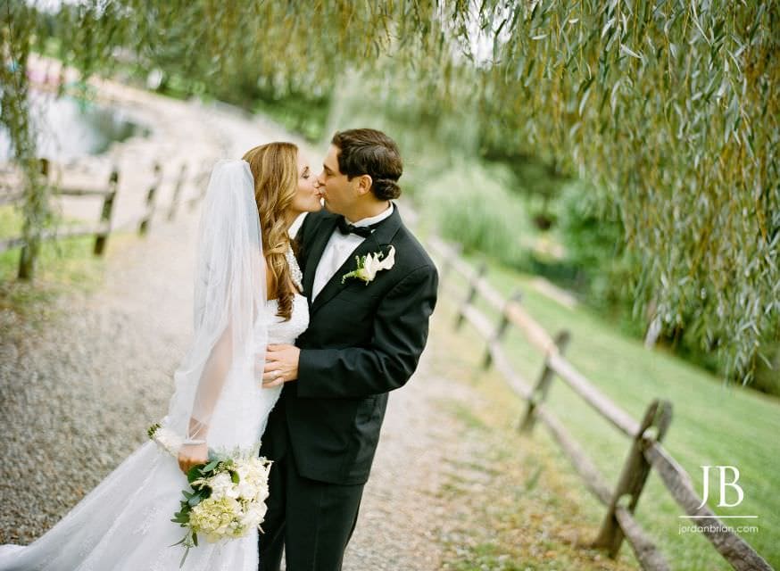 Gina and Steve wedding portrait at Frogbridge windows on the water NJ
