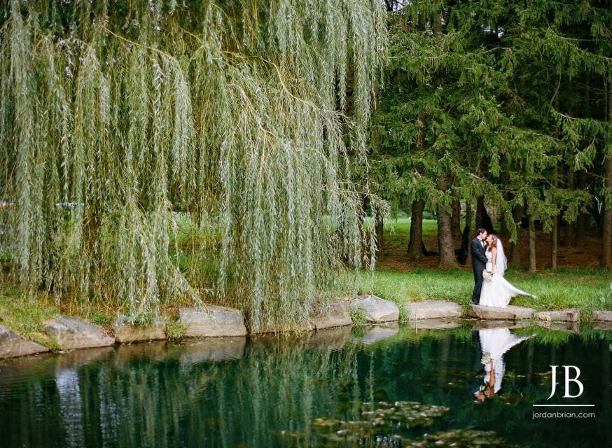Gina and Steve couple portrait at Windows on the Water Frogbridge NJ wedding