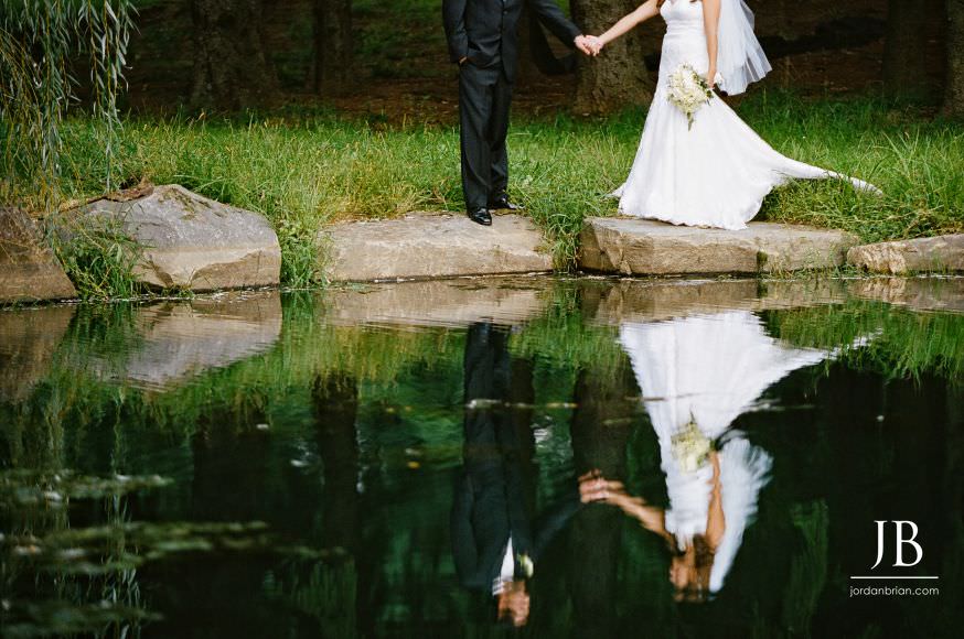 Gina and Steve couple portraits at Frogbridge wedding NJ