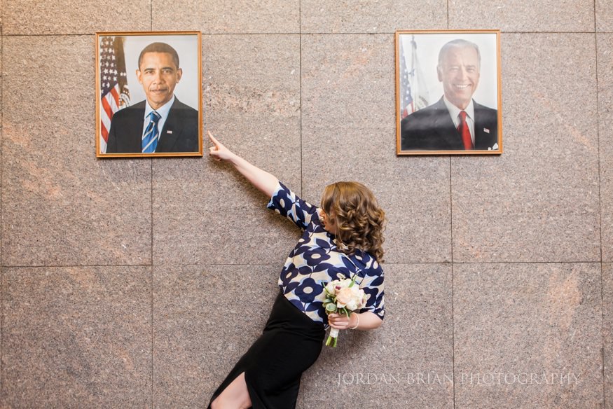 Jordan Brian presidential portrait pose photograph at Philadelphia Federal Courthouse