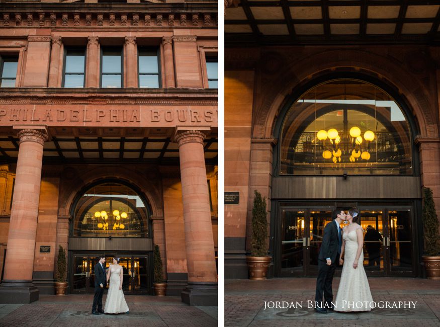 Grace and Max smiling together during their Philadelphia winter elopement portrait session