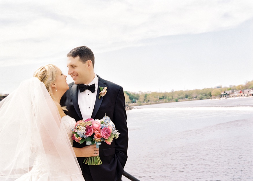 Bride and Groom at Waterworks in Philadelphia.