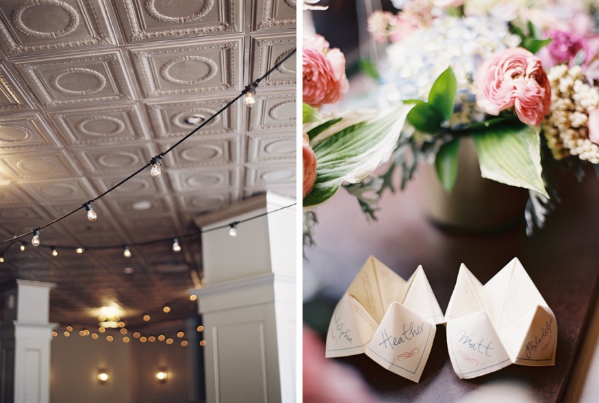 Reception details at Olde Bar Philadelphia wedding.