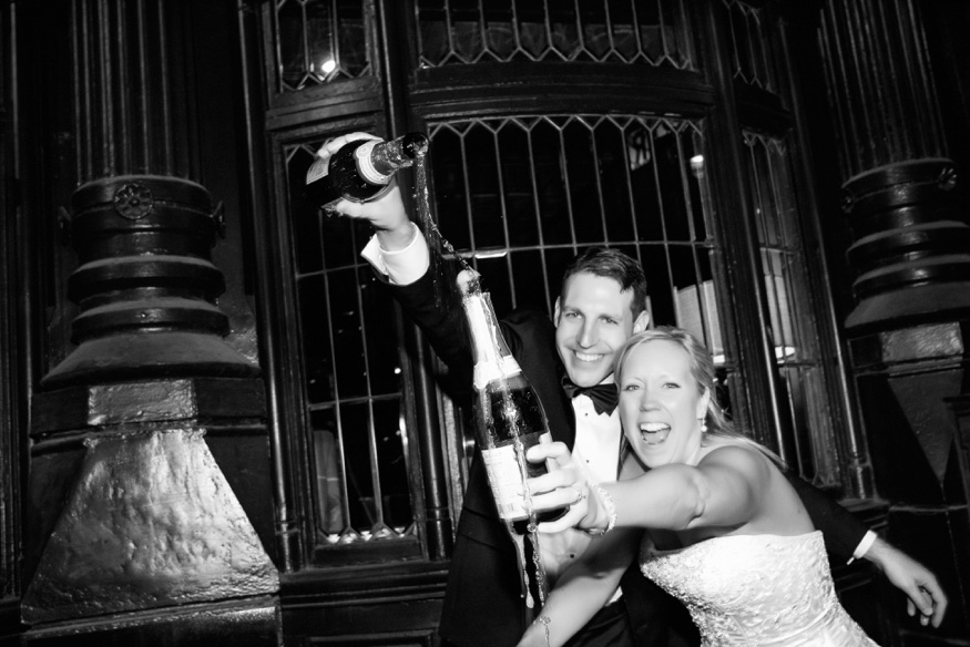Champagne at Olde Bar Philadelphia wedding.