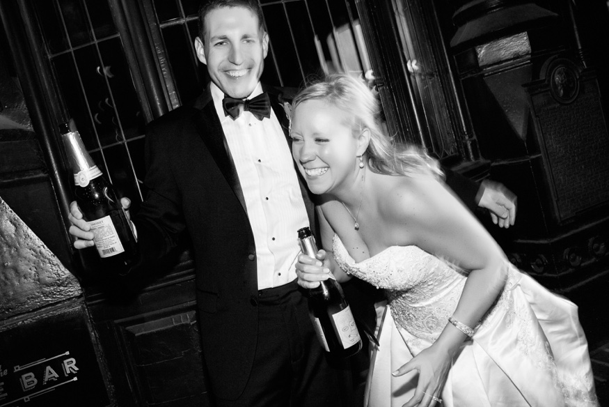 Champagne at Olde Bar Philadelphia wedding.