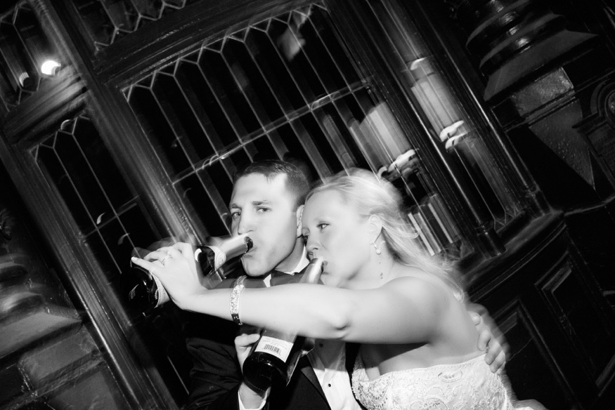Champagne at Olde Bar Philadelphia wedding.