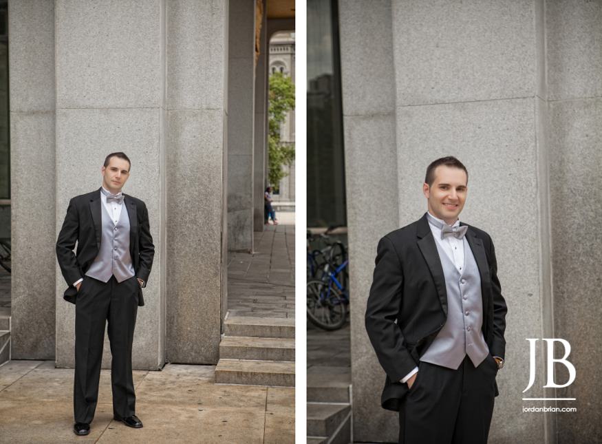 Bride and groom portrait at Philadelphia wedding by Jordan Brian