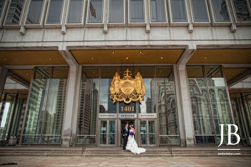 Philadelphia wedding portrait, bride and groom together