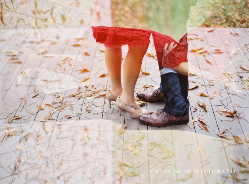 Holly and Chris intimate fall portrait in Medford NJ forest