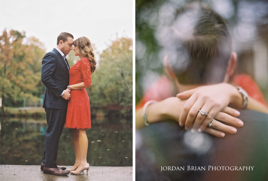 Double exposure film photograph of Holly and Chris engagement session