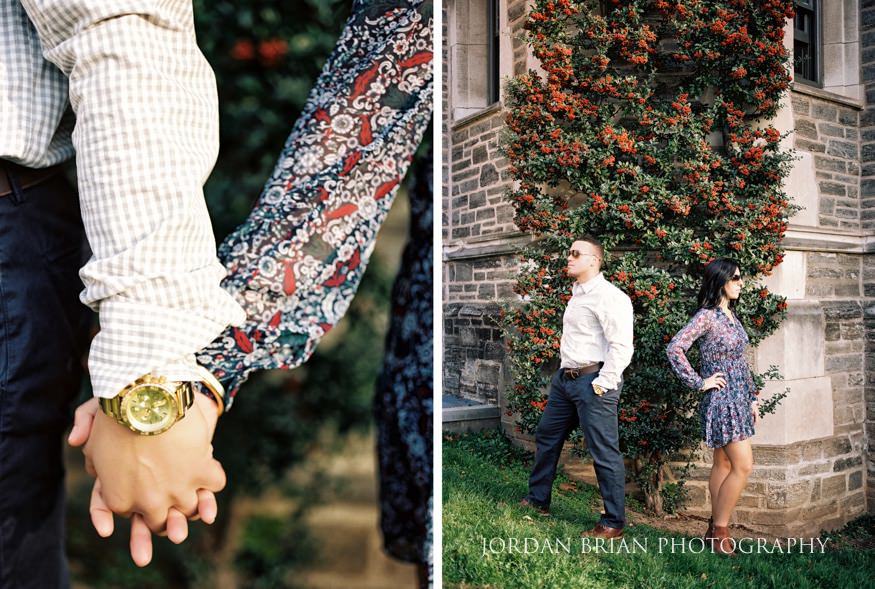 Film portraits at Princeton University fall engagement session.