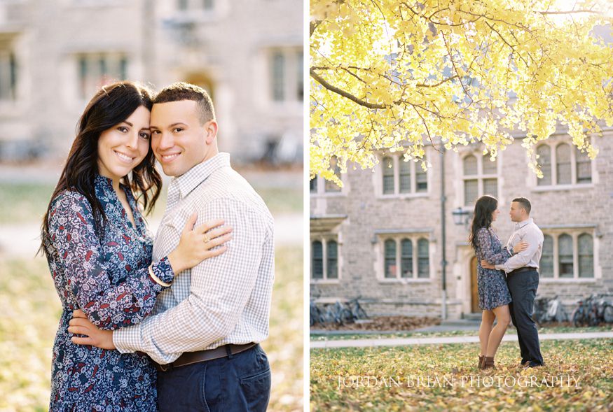 Film portraits at Princeton University fall engagement session.