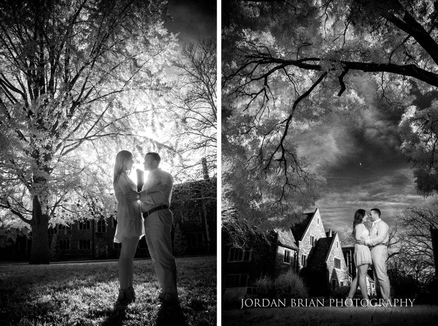 Infrared portrait at Princeton University fall engagement session.