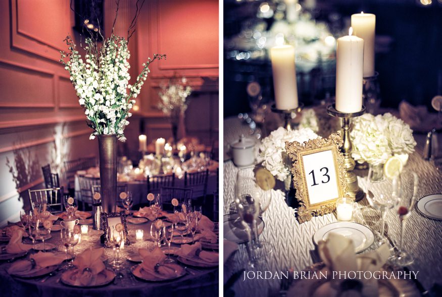 Table details at Cescaphe Wedding philadelphia.