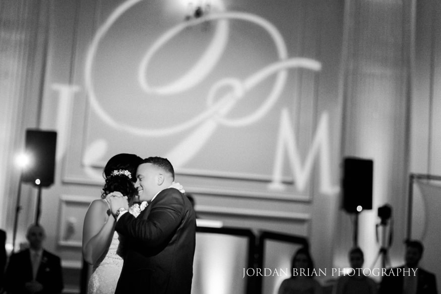 Bride and Groom first dance at Cescaphe Ballroom Wedding.