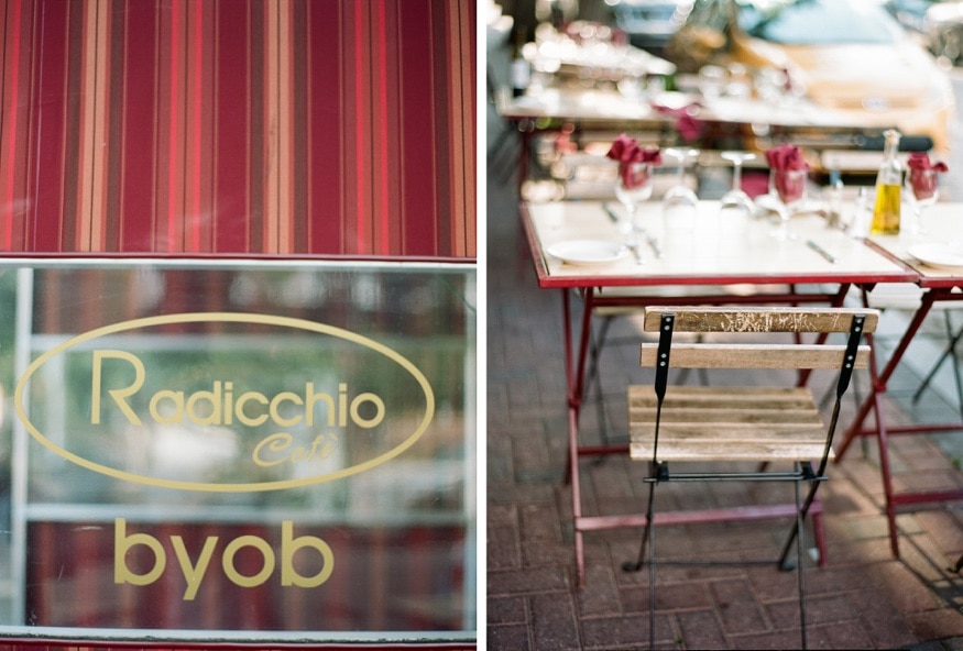 Jamie and Chad outside Radicchio Cafe in Philadelphia after their Franklin Square session.