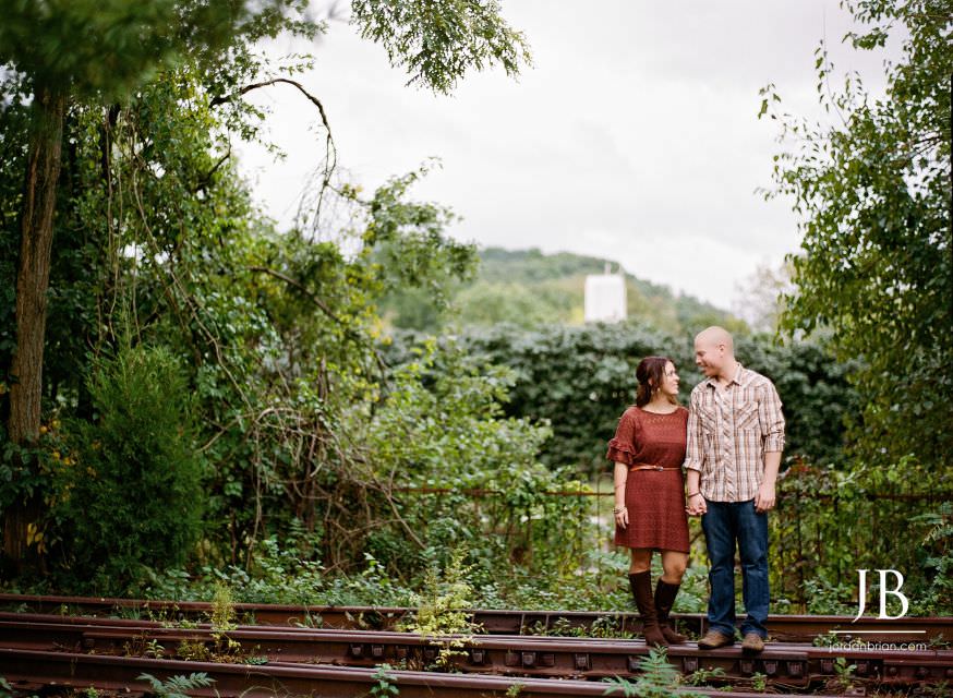 Jamie and Tim with their dog Tucker during Lambertville engagement session