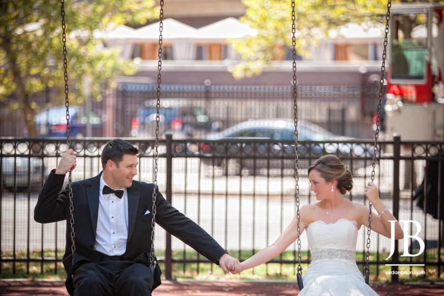 Philadelphia summer wedding portraits Jen and Neil with bridal party