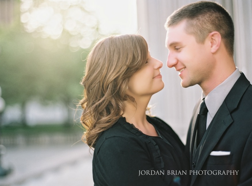 couple at rutgers engagement photos
