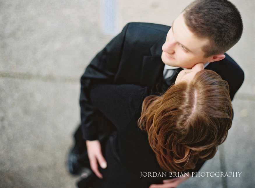 couple at camden waterfront engagment session
