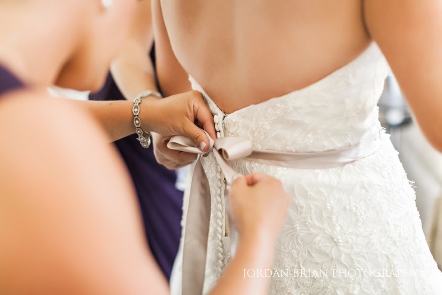 Bride getting ready at Trump National Golf Course Wedding.
