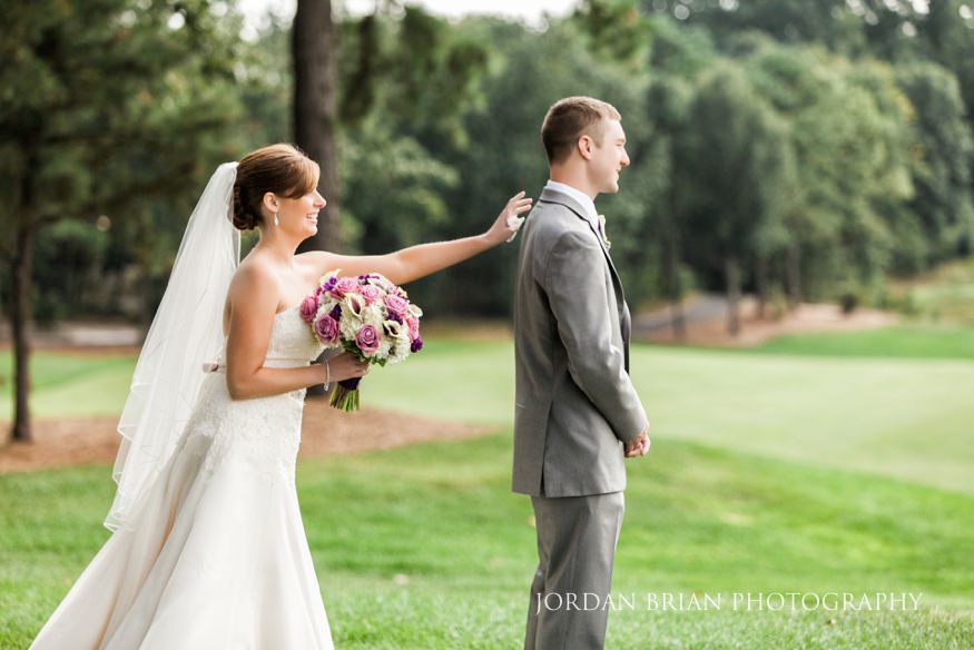 Bride and Groom first look at Trump National philadelphia Wedding.