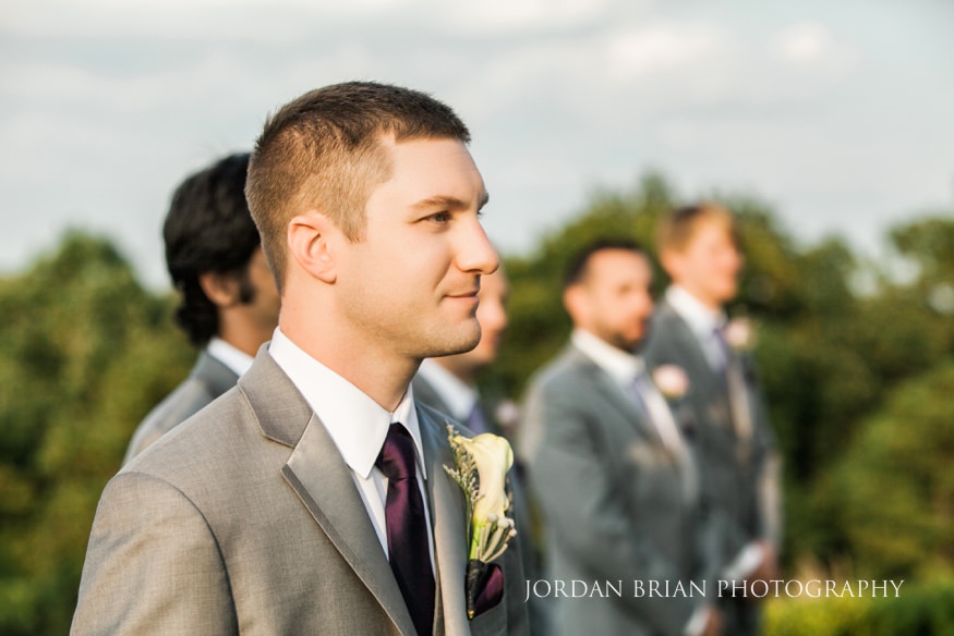 Groom sees Bride walk down aisle at Trump National wedding.