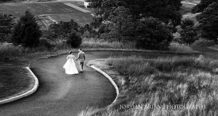 Bride and groom walking at Trump National philadelphia wedding