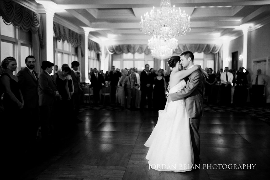 Bride and Groom first dance at Trump National Golf Course wedding.