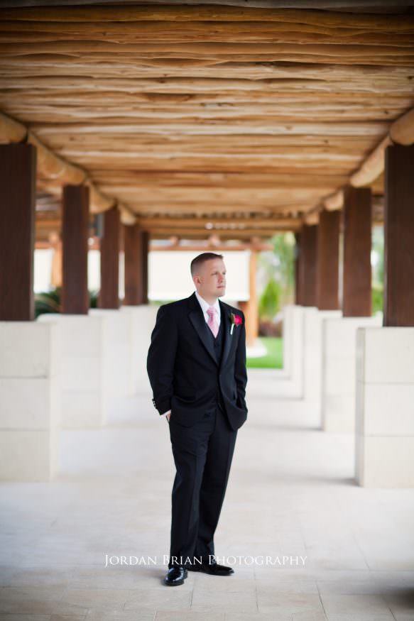 Ryan portrait with groomsmen at Excellence Resort Playa Mujeres