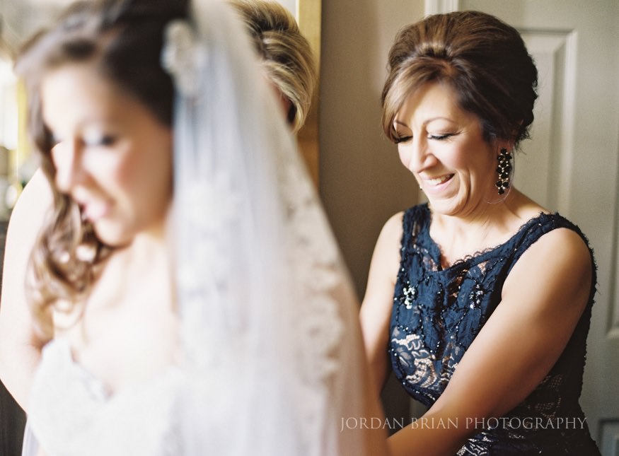 bride getting ready before wedding