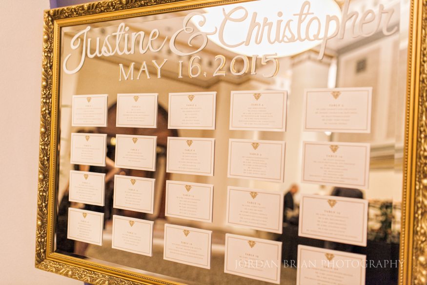 seat details at crystal tea room wedding