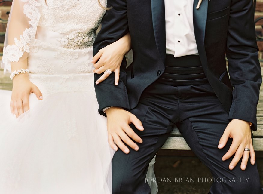 portrait of bride and groom in moorestown nj