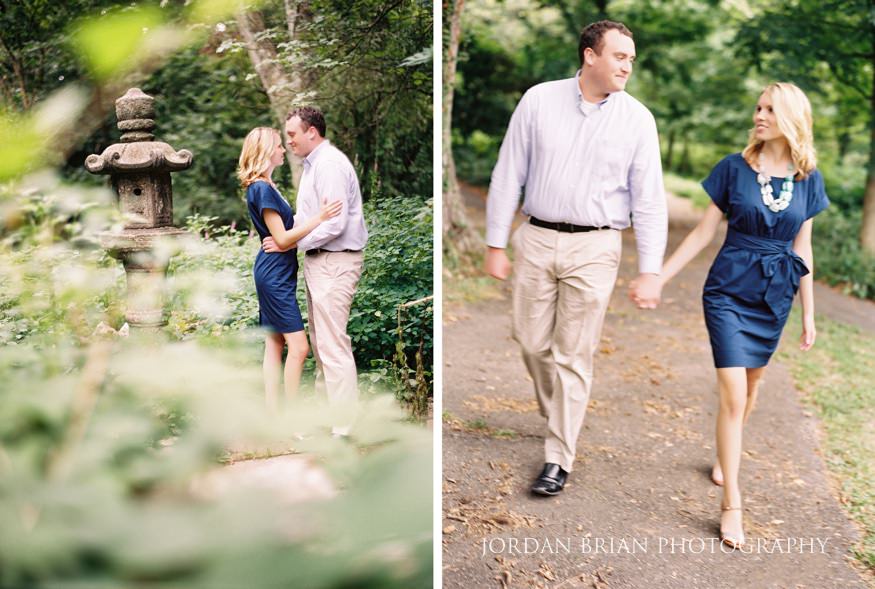 Katarina and Kyle discover a hidden nook in Fairmount Park during their engagement session