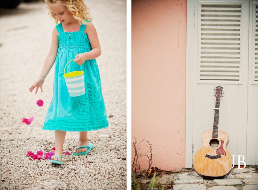 Wedding details wide shot at Hopetown Bahamas destination wedding