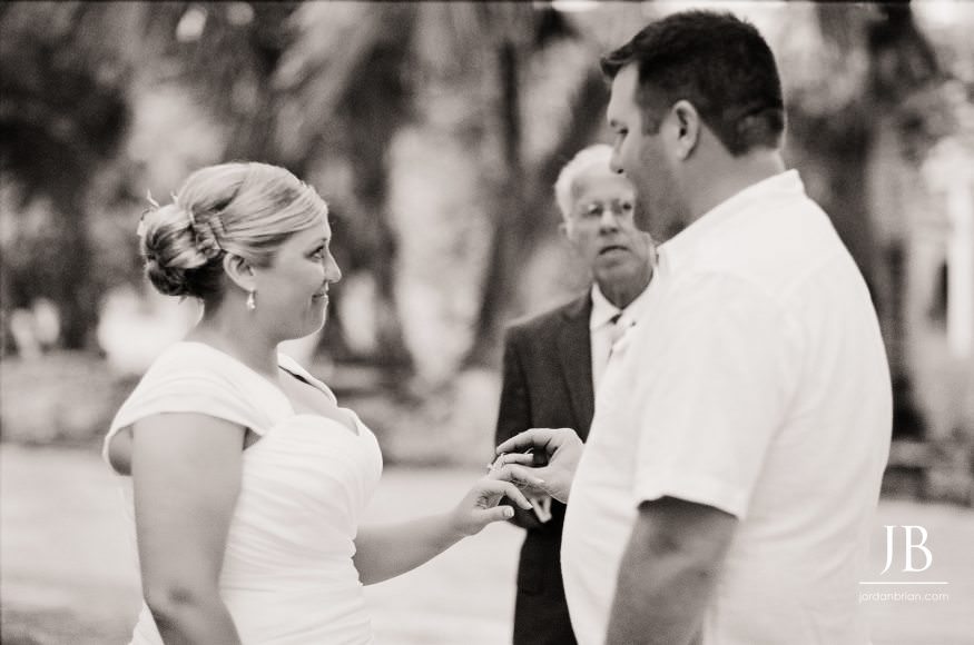 Post-ceremony artisan film portrait Katie and Luke Hopetown Bahamas