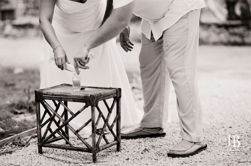 Katie and Luke film portrait at Hopetown Bahamas wedding reception