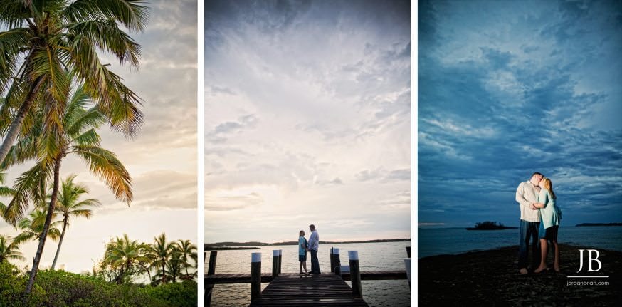 Katie and Luke engagement session panoramic at Hope Town Bahamas